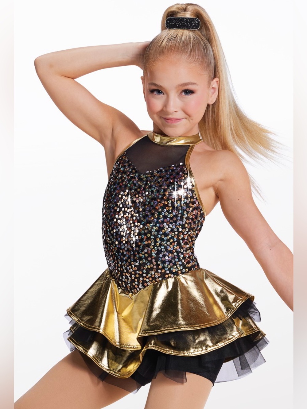 Weissman Gold Sequin Dance Costume for Kids - Sparkling Gold Dress IC